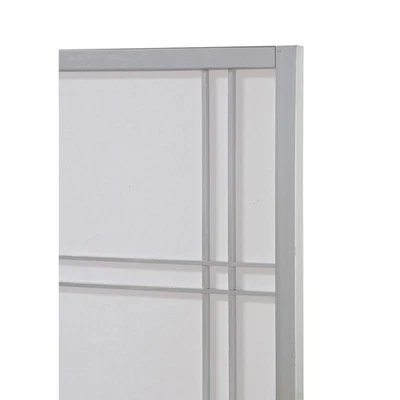 Roundhill Furniture Seto White Wood and Paper 4-panel Room Silver - Image 1 of 4