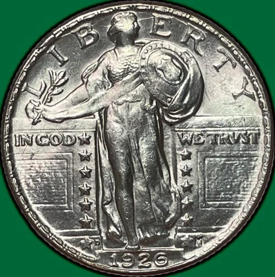 Moneda BU 1926-D Cuarto Libertad Permanente Brillante Sin Circular #32160 Foto 1 de 3