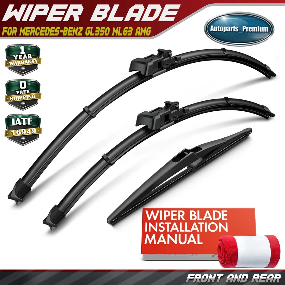 Limpiaparabrisas 3 piezas 26" y 23" y 12" para Mercedes-Benz GL350 ML63 AMG Foto 1 de 4