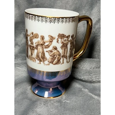 Taza de té de café clásica griega Royal Crown Arnart con adornos dorados Foto 1 de 4