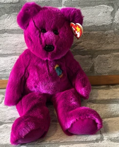 TY Beanie Buddy 2000 Millennium Bär (14 Zoll) Stofftier Spielzeug Magenta - Bild 1 von 6