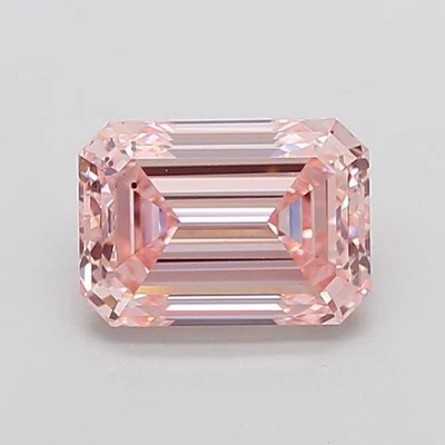 3.02 Carat Lab IGI Certified Diamond Emerald Shape Fancy Pink Color SI1 - Image 1 of 4