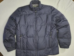 Eddie Bauer Premium Goose Down Jacket Men's Large Navy Blue Puffer, Warm, Fall - Picture 1 of 19