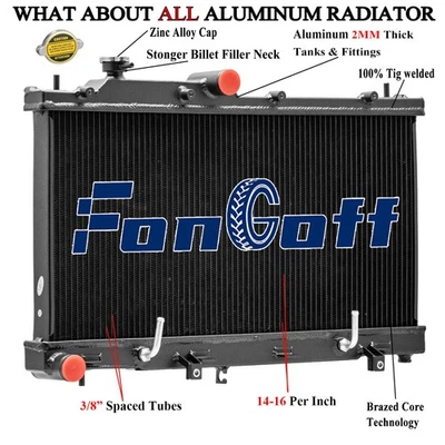 2 Row Aluminum Radiator For 2008-2014,2011 Subaru Impreza VA VL9 WRX STi AT Foto 1 de 4