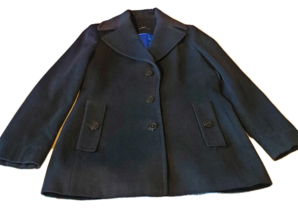 Abrigo chaqueta abrigo para mujer Calvin Klein negro mezcla de lana cachemir talla M Foto 1 de 4