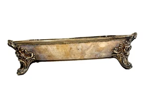 Vintage versilberte Auflaufform mit Fuß und Griffen schwer über 3# - 7,75” x 14” - Bild 1 von 12