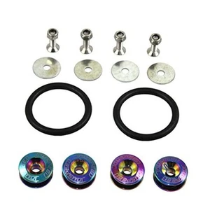 Universal CNC Billet Bumper Trunk Quick Release Fastener Kit Neo Chrome - Picture 1 of 8