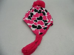 HEARTS - CHULLO STYLE - GIRLS 4-7 SIZE - STOCKING CAP BEANIE HAT! - Picture 1 of 4