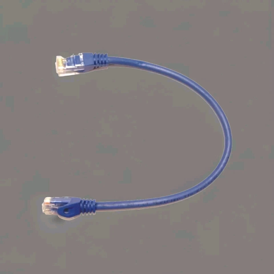 Snagless Cat6 Cat 6  Blue Ethernet 1' 1 foot ft. Short Cord Patch Cable - Image 1 of 2
