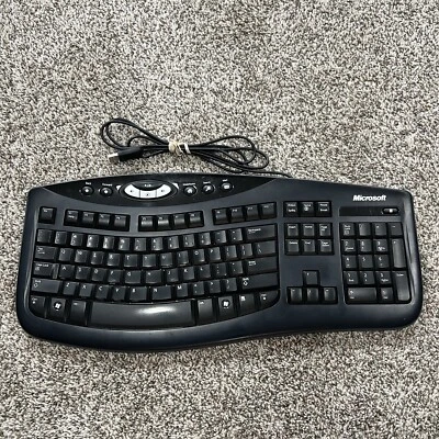 Microsoft Comfort Curve Keyboard 2000 v1.0 Great Used Condition Tested and Works - Image 1 of 4