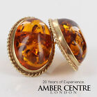 Italian Made Exquisite German Baltic Amber Studs In 9ct Gold GS0096 RRP595!!!