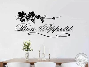 Pegatina de pared Bon Appetit decoración de cocina pegatina de pared familiar con vid - Imagen 1 de 15