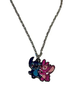 Stitch and Angel Friends Enamel Metal Necklace - Picture 1 of 1