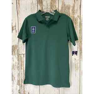 Izod Boys Green Moisture Wicking Polo Shirt School Approved * L 14/16 Regular