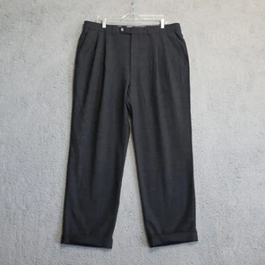 Jack Victor Collection Pants Mens 38R Gray Wool Michael Pleated Front Cuffed - Picture 1 of 10