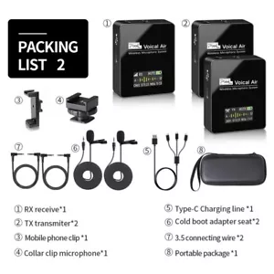 Pixel Voical Air Wireless Lavalier Microphone System 2 transmitter for Camera - Picture 1 of 7