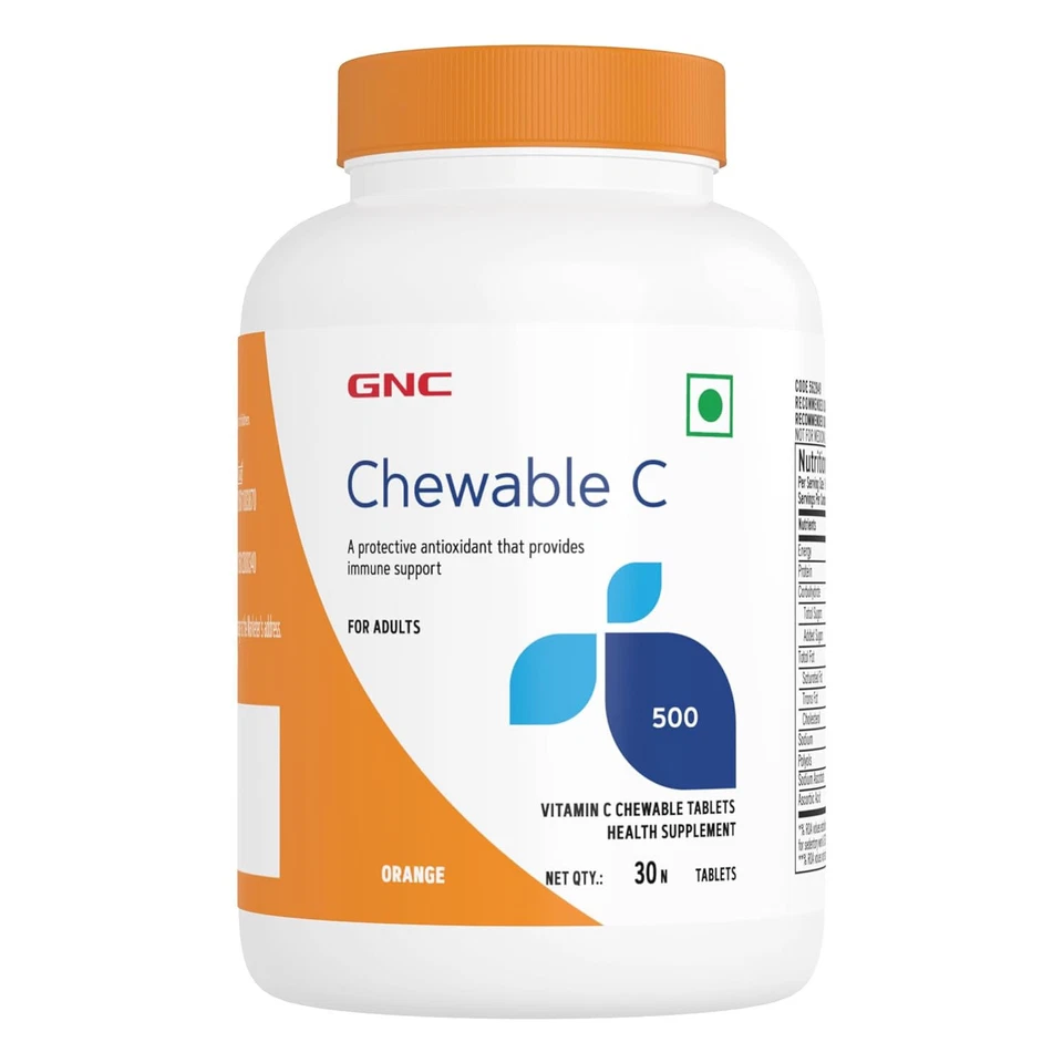 GNC Vitamina C Masticable 500mg Aumenta la Inmunidad Apoyo Antioxidante 30 Tabs + Envío Foto 1 de 4