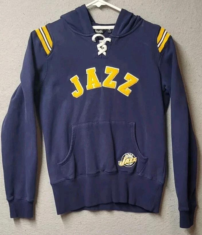 TOUCH NBA UTAH JAZZ   WOMENS HOODIE APPLIQUE SWEATSHIRT LACE UP NAVY MEDIUM - Image 1 of 4