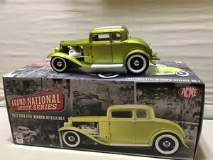 FORD 1932 GRAND NATIONAL DEUCE SERIES #1 LIME 5 WINDOW FENDERED 1/18 ACME 5006 - Picture 1 of 7