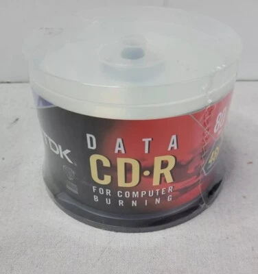 TDK 50-pk CD-R 48X 80MIN/700MB Factory Sealed - Image 1 of 4