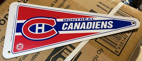 NHL Montreal Canadiens Pennant By In Glas Co Made In Canada Rare Vintage Cover