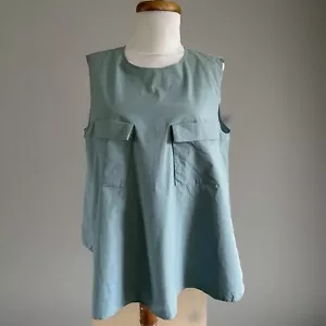 Cos Oversized Blue Green Aqua Swing Sleeveless tunic Tank Top Size 38 Uk 12 - Picture 1 of 12