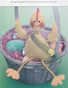 Bambola Easter Chick - alta 5"" x 5-1/2"" - 7 cnt pz - SOLO modello tela in plastica - Foto 1 di 2