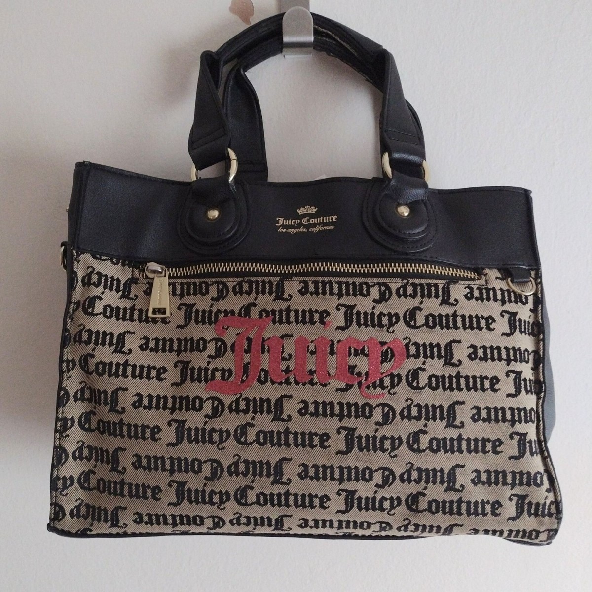 バッグ 00sY2K JuicyCouture embroidered tote bag Vintage Juicy Couture Purse Tote Bag Velour Y2K Scottie