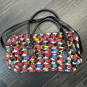 Vintage 90s Disney Mickey Mouse All Over Print Large Duffle Bag Travel Carry On - Picture 1 of 6