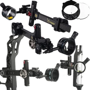 1Pin Compound Bow Sight 4X 6X 8X Lens 0.019" Micro Fiber Adjustable Archery Hunt - Picture 1 of 24