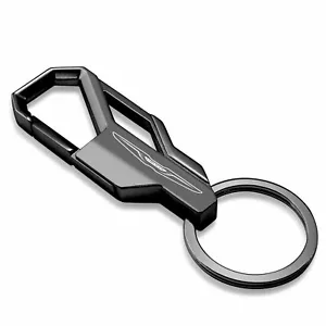 Chrysler Logo Gunmetal Black Carabiner-style Snap Hook Metal Key Chain - Picture 1 of 5