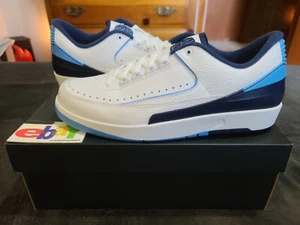 AIR JORDAN 2 RETRO LOW 2016 WHITE/UNVRSTY BL-MID NVY-INFRR 832819 107 NWDS - Picture 1 of 24