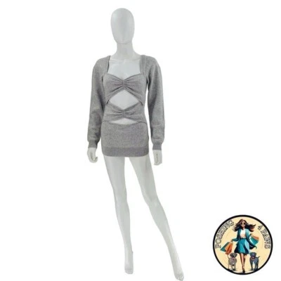 Christopher Esber Wool Cashmere Cut Out Multipanel Tunic Sweater in Grey Size M - Image 1 of 4