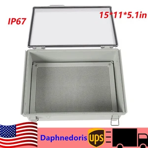 Caja de conexiones con pestillo de acero inoxidable cubierta con bisagras de montaje en pared transparente nueva - Imagen 1 de 16