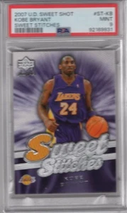 KOBE BRYANT 2007-08 UD SWEET SHOT STITCHES JERSEY PSA 9 **POP 6** LAKERS HOF - Picture 1 of 2