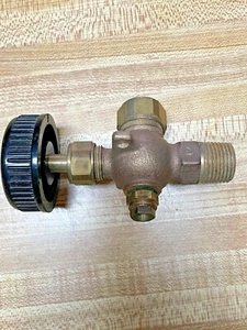 Conbraco  1/2" tube x NPT Brass Valve  with floating ball with bleed off screw - Picture 1 of 4