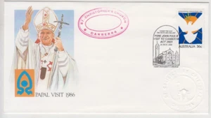 Stamp Australia Pope visit to Australia souvenir cover St Christopher's Canberra - Picture 1 of 1