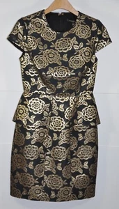 NWT W's Cynthia Steffe, Metallic-Floral Dress. Size 4. $228-Rich Black - Picture 1 of 8