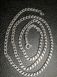 Massive Sterling 20 Zoll .925 Sterlingsilber abgeschrägte Gliederkette Silber 8,5 Gramm - Bild 1 von 9