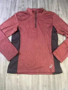 Asics 1/4 Zip Langarm Pullover Sweatshirt rot/schwarz, Größe S Herren - Bild 1 von 7