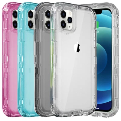 For iPhone 14 Plus 13 12 11 Pro Max XR SE 7 8 6 Shockproof Clear Case Back Cover - Image 1 of 4