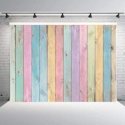 Tablero de madera colorido fiesta de cumpleaños baby shower pared de madera foto fondo Foto 1 de 4