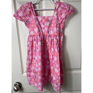 Barbie Daisy Dress Smocked Girls Pink Floral Party Casual Size M(8) - Picture 1 of 4
