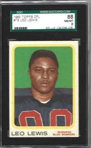 1963 TOPPS CFL #78 LEO LEWIS HOF SGC 88 OR 8 NM/MT !!!!! - Picture 1 of 1