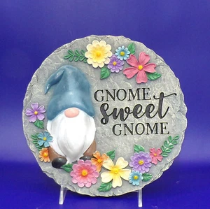 Gnome Sweet Gnome Garden Stone 8" Round New Carson Home Accents - Picture 1 of 3