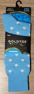 Gold Toe Men's Golf Clubhouse Dress Socks Bonnie Blue Argyle Size 6-12.5 - NEW - Picture 1 of 2