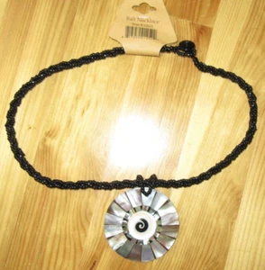 Lindo collar Bali con cuentas negras caracol 16,5 nuevo con etiquetas - Imagen 1 de 4