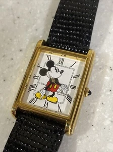 Lorus By Seiko Disney Mickey 24mm Tank Watch Gold Tone New Battery V515-5150 - Picture 1 of 6