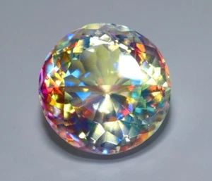 Piedra preciosa suelta certificada mística natural corte redondo color arco iris 51,80 quilates - Imagen 1 de 7
