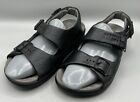SAS Relaxed Sandals US 7 W Women's Black Pebbled Leather Tripad Comfort
